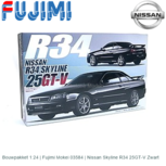 Bouwpakket 1:24 | Fujimi Mokei 03584 | Nissan Skyline R34 25GT-V Zwart Bouwpakket 1:24 | Fujimi Mokei 03584 | Nissan Skyline R34 25GT-V Zwart