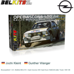 Bouwpakket 1:24 | Belkits BEL019 | Opel Ascona 400 Opel Euro Händler Team 1981 #6 Bouwpakket 1:24 | Belkits BEL019 | Opel Ascona 400 Opel Euro Händler Team 1981 #6