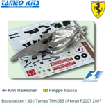 Bouwpakket 1:43 | Tameo TMK365 | Ferrari F2007 2007 Bouwpakket 1:43 | Tameo TMK365 | Ferrari F2007 2007