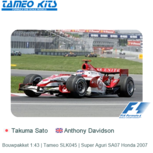 Bouwpakket 1:43 | Tameo SLK045 | Super Aguri SA07 Honda 2007 Bouwpakket 1:43 | Tameo SLK045 | Super Aguri SA07 Honda 2007