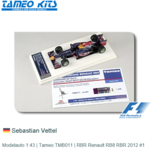 Modelauto 1:43 | Tameo TMB011 | RBR Renault RB8 RBR 2012 #1 Modelauto 1:43 | Tameo TMB011 | RBR Renault RB8 RBR 2012 #1