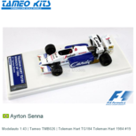 Modelauto 1:43 | Tameo TMB026 | Toleman Hart TG184 Toleman Hart 1984 #19 Modelauto 1:43 | Tameo TMB026 | Toleman Hart TG184 Toleman Hart 1984 #19
