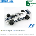 Bouwpakket 1:43 | Tameo CPK003 | Brabham BT40 Brabham Ford 1980 Bouwpakket 1:43 | Tameo CPK003 | Brabham BT40 Brabham Ford 1980