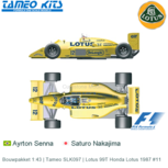Bouwpakket 1:43 | Tameo SLK097 | Lotus 99T Honda Lotus 1987 #11 Bouwpakket 1:43 | Tameo SLK097 | Lotus 99T Honda Lotus 1987 #11