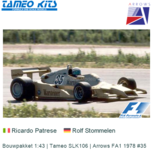 Bouwpakket 1:43 | Tameo SLK106 | Arrows FA1 1978 #35 Bouwpakket 1:43 | Tameo SLK106 | Arrows FA1 1978 #35