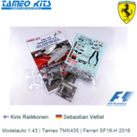 Modelauto 1:43 | Tameo TMK435 | Ferrari SF16-H 2016 Modelauto 1:43 | Tameo TMK435 | Ferrari SF16-H 2016