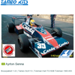 Bouwpakket 1:43 | Tameo SLK113 | Toleman Hart TG183B Toleman 1983 #35 Bouwpakket 1:43 | Tameo SLK113 | Toleman Hart TG183B Toleman 1983 #35