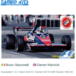 Bouwpakket 1:43 | Tameo SLK112 | Toleman Hart TG183B Toleman 1983 #33 Bouwpakket 1:43 | Tameo SLK112 | Toleman Hart TG183B Toleman 1983 #33