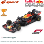 Modelauto 1:43 | Spark S6088 | Red Bull RB15 Honda Red Bull Racing 2019 #33 Modelauto 1:43 | Spark S6088 | Red Bull RB15 Honda Red Bull Racing 2019 #33