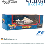 Modelauto 1:24 | Hotwheels 26685-3 | Williams FW22 BMW Williams 2000 Modelauto 1:24 | Hotwheels 26685-3 | Williams FW22 BMW Williams 2000