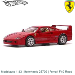 Modelauto 1:43 | Hotwheels 25709 | Ferrari F40 Rood Modelauto 1:43 | Hotwheels 25709 | Ferrari F40 Rood