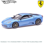 Modelauto 1:43 | Hotwheels N5951 | Ferrari F430 Scuderia Blauw 2004 Modelauto 1:43 | Hotwheels N5951 | Ferrari F430 Scuderia Blauw 2004