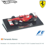 Modelauto 1:43 | Hotwheels W1188 | Ferrari F1 F2011 Scuderia Ferrari 2011 #5 Modelauto 1:43 | Hotwheels W1188 | Ferrari F1 F2011 Scuderia Ferrari 2011 #5