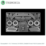 Bouwpakket 1:18 | Tremonia CW18395 | Detailkit Ferrari F430 Scuderia 2007 Bouwpakket 1:18 | Tremonia CW18395 | Detailkit Ferrari F430 Scuderia 2007