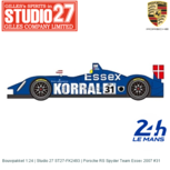 Bouwpakket 1:24 | Studio 27 ST27-FK2493 | Porsche RS Spyder Team Essex 2007 #31 Bouwpakket 1:24 | Studio 27 ST27-FK2493 | Porsche RS Spyder Team Essex 2007 #31
