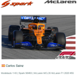 Modelauto 1:43 | Spark S6463 | McLaren MCL35 McLaren F1 2020 #55 Modelauto 1:43 | Spark S6463 | McLaren MCL35 McLaren F1 2020 #55