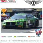 Modelauto 1:43 | TSM TSM430475 | Bentley Continental GT3 #7 Modelauto 1:43 | TSM TSM430475 | Bentley Continental GT3 #7