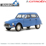 Modelauto 1:18 | Solido S1800305 | Citroën Dyane Myosotis Blue 1967 Modelauto 1:18 | Solido S1800305 | Citroën Dyane Myosotis Blue 1967