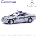 Modelauto 1:43 | Cararama 22042 | Mercedes Benz CLK Coupe Zilver / Groen Modelauto 1:43 | Cararama 22042 | Mercedes Benz CLK Coupe Zilver / Groen
