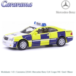 Modelauto 1:43 | Cararama 22044 | Mercedes Benz CLK Coupe Wit / Geel / Blauw Modelauto 1:43 | Cararama 22044 | Mercedes Benz CLK Coupe Wit / Geel / Blauw
