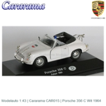 Modelauto 1:43 | Cararama CAR015 | Porsche 356 C Wit 1964 Modelauto 1:43 | Cararama CAR015 | Porsche 356 C Wit 1964