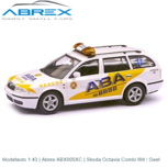 Modelauto 1:43 | Abrex ABX005XC | Skoda Octavia Combi Wit / Geel Modelauto 1:43 | Abrex ABX005XC | Skoda Octavia Combi Wit / Geel