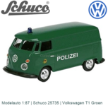 Modelauto 1:87 | Schuco 25735 | Volkswagen T1 Groen Modelauto 1:87 | Schuco 25735 | Volkswagen T1 Groen