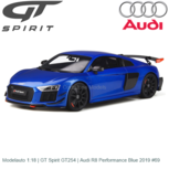 Modelauto 1:18 | GT Spirit GT254 | Audi R8 Performance Blue 2019 #69 Modelauto 1:18 | GT Spirit GT254 | Audi R8 Performance Blue 2019 #69