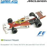 Bouwpakket 1:43 | Tameo WCT074 | McLaren M23 Ford 1974 #5 Bouwpakket 1:43 | Tameo WCT074 | McLaren M23 Ford 1974 #5
