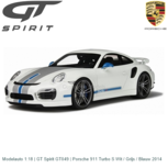 Modelauto 1:18 | GT Spirit GT049 | Porsche 911 Turbo S Wit / Grijs / Blauw 2014 Modelauto 1:18 | GT Spirit GT049 | Porsche 911 Turbo S Wit / Grijs / Blauw 2014