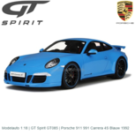 Modelauto 1:18 | GT Spirit GT085 | Porsche 911 991 Carrera 4S Blauw 1992 Modelauto 1:18 | GT Spirit GT085 | Porsche 911 991 Carrera 4S Blauw 1992