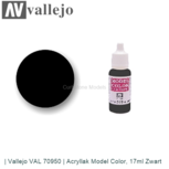 | Vallejo VAL 70950 | Acryllak Model Color, 17ml Zwart | Vallejo VAL 70950 | Acryllak Model Color, 17ml Zwart