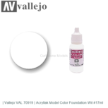 | Vallejo VAL 70919 | Acryllak Model Color Foundation Wit #17ml | Vallejo VAL 70919 | Acryllak Model Color Foundation Wit #17ml