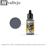 | Vallejo VAL 71097 | Acryllak Model Air Medium Gunship Gray #17ml | Vallejo VAL 71097 | Acryllak Model Air Medium Gunship Gray #17ml