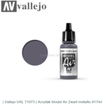 | Vallejo VAL 71073 | Acryllak Model Air Zwart metallic #17ml | Vallejo VAL 71073 | Acryllak Model Air Zwart metallic #17ml