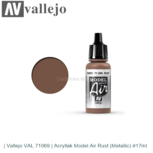 | Vallejo VAL 71069 | Acryllak Model Air Rust (Metallic) #17ml | Vallejo VAL 71069 | Acryllak Model Air Rust (Metallic) #17ml