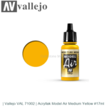 | Vallejo VAL 71002 | Acryllak Model Air Medium Yellow #17ml | Vallejo VAL 71002 | Acryllak Model Air Medium Yellow #17ml