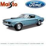 Modelauto 1:18 | Maisto 31167B | Ford Mustang GT Cobra Blue Metallic 1968 Modelauto 1:18 | Maisto 31167B | Ford Mustang GT Cobra Blue Metallic 1968