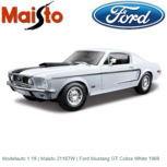 Modelauto 1:18 | Maisto 31167W | Ford Mustang GT Cobra White 1968 Modelauto 1:18 | Maisto 31167W | Ford Mustang GT Cobra White 1968