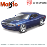 Modelauto 1:18 | Maisto 31396B | Dodge Challenger Concept Blue Metallic 2006 Modelauto 1:18 | Maisto 31396B | Dodge Challenger Concept Blue Metallic 2006