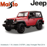 Modelauto 1:18 | Maisto 31676R | Jeep Wrangler Red 2014 Modelauto 1:18 | Maisto 31676R | Jeep Wrangler Red 2014