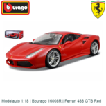 Modelauto 1:18 | Bburago 16008R | Ferrari 488 GTB Red Modelauto 1:18 | Bburago 16008R | Ferrari 488 GTB Red