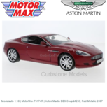 Modelauto 1:18 | MotorMax 73174R | Aston Martin DB9 Coupé Red Metallic 2007 Modelauto 1:18 | MotorMax 73174R | Aston Martin DB9 Coupé Red Metallic 2007