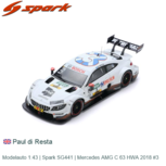 Modelauto 1:43 | Spark SG441 | Mercedes AMG C 63 HWA 2018 #3 Modelauto 1:43 | Spark SG441 | Mercedes AMG C 63 HWA 2018 #3