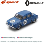 Modelauto 1:43 | Spark S5218 | Renault Dauphine Renault Company 1957 #64 Modelauto 1:43 | Spark S5218 | Renault Dauphine Renault Company 1957 #64