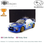 Modelauto 1:18 | Top Marques Collectibles TOP40B | Subaru Impreza Blauw Metallic 1998 #3 Modelauto 1:18 | Top Marques Collectibles TOP40B | Subaru Impreza Blauw Metallic 1998 #3
