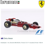 Modelauto 1:43 | Brumm BRUR295 | Ferrari 312 F1 Scuderia Ferrari 1969 #- Modelauto 1:43 | Brumm BRUR295 | Ferrari 312 F1 Scuderia Ferrari 1969 #-