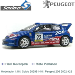 Modelauto 1:18 | Solido 202991-10 | Peugeot 206 2002 #23 Modelauto 1:18 | Solido 202991-10 | Peugeot 206 2002 #23
