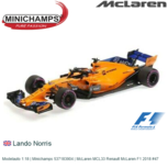 Modelauto 1:18 | Minichamps 537183904 | McLaren MCL33 Renault McLaren F1 2018 #47 Modelauto 1:18 | Minichamps 537183904 | McLaren MCL33 Renault McLaren F1 2018 #47