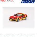 Modelauto 1:43 | TSM TSM430132 | Fiat Abarth 124 Spider Rood / Geel / Wit 2017 #124 Modelauto 1:43 | TSM TSM430132 | Fiat Abarth 124 Spider Rood / Geel / Wit 2017 #124